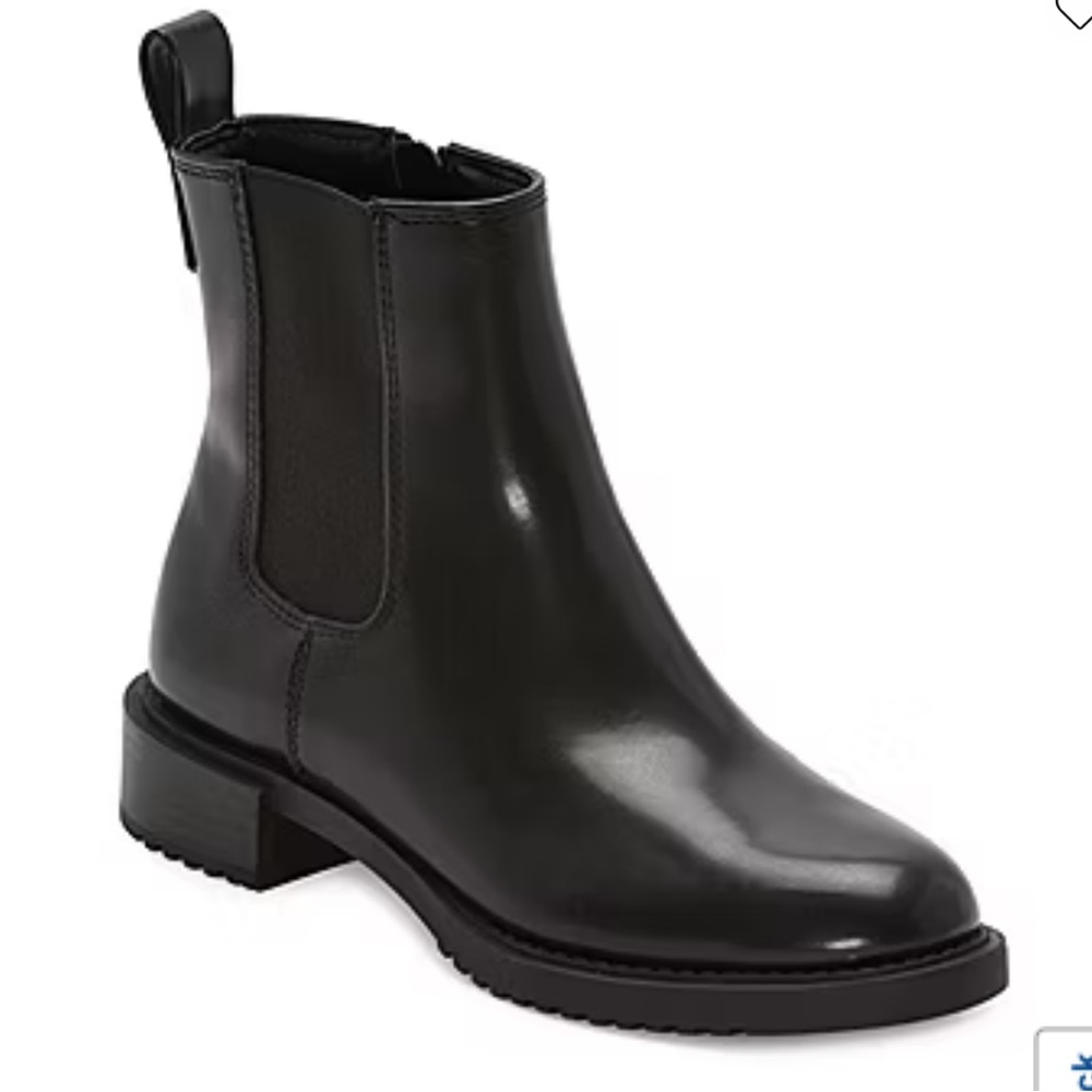 Worthington Booties Black Franz Block Heel Chelsea Boot Sz 9.5 NEW w/Damaged Box